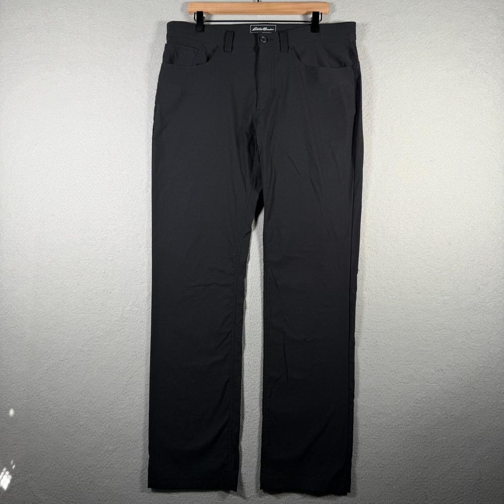 Eddie Bauer Travex Mens 35x34 Black Straight Leg Hiking Travel Pants 11907903